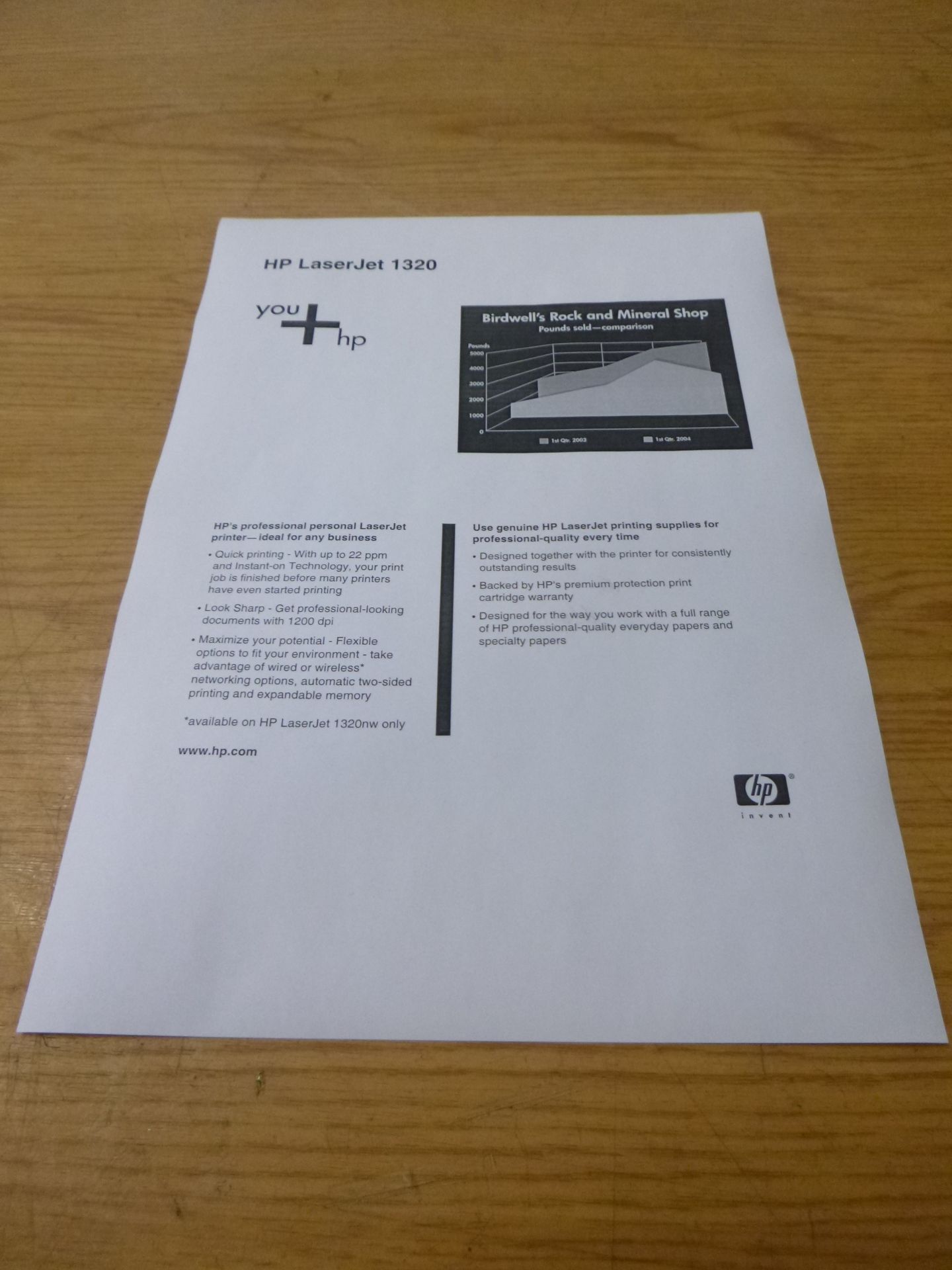 HP LaserJet 1320N A4 Network USB Mono Laser Printer. With Test Print - Image 2 of 2