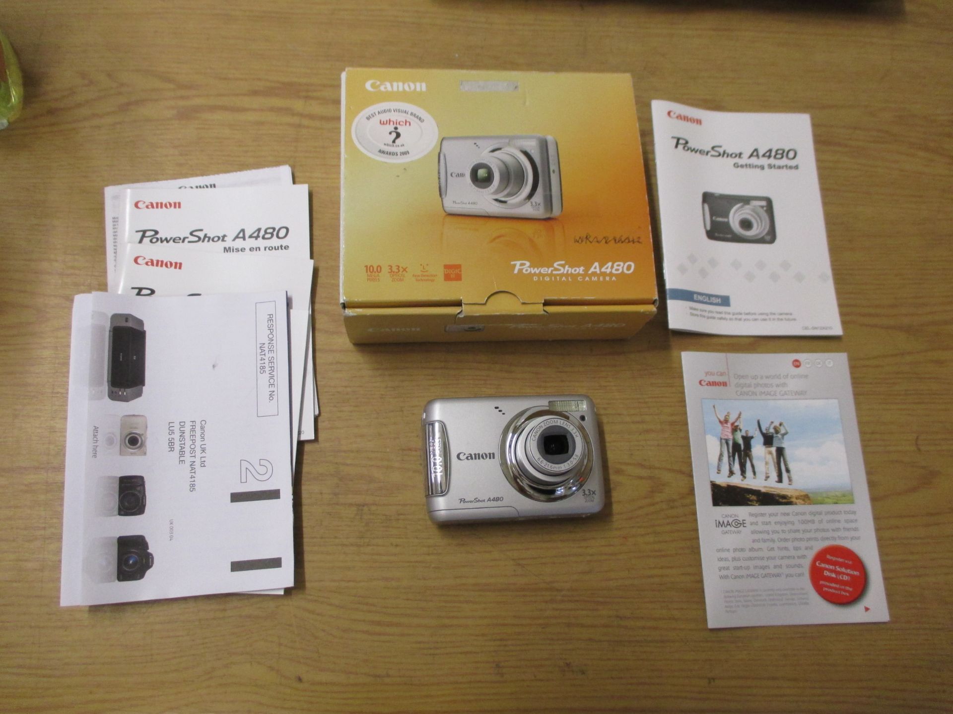 CANON POWERSHOT A480 10MP DIGITAL CAMERA. BOXED WITH BATTERIES, MEMORY CARD & INSTRUCTIONS - Image 3 of 3