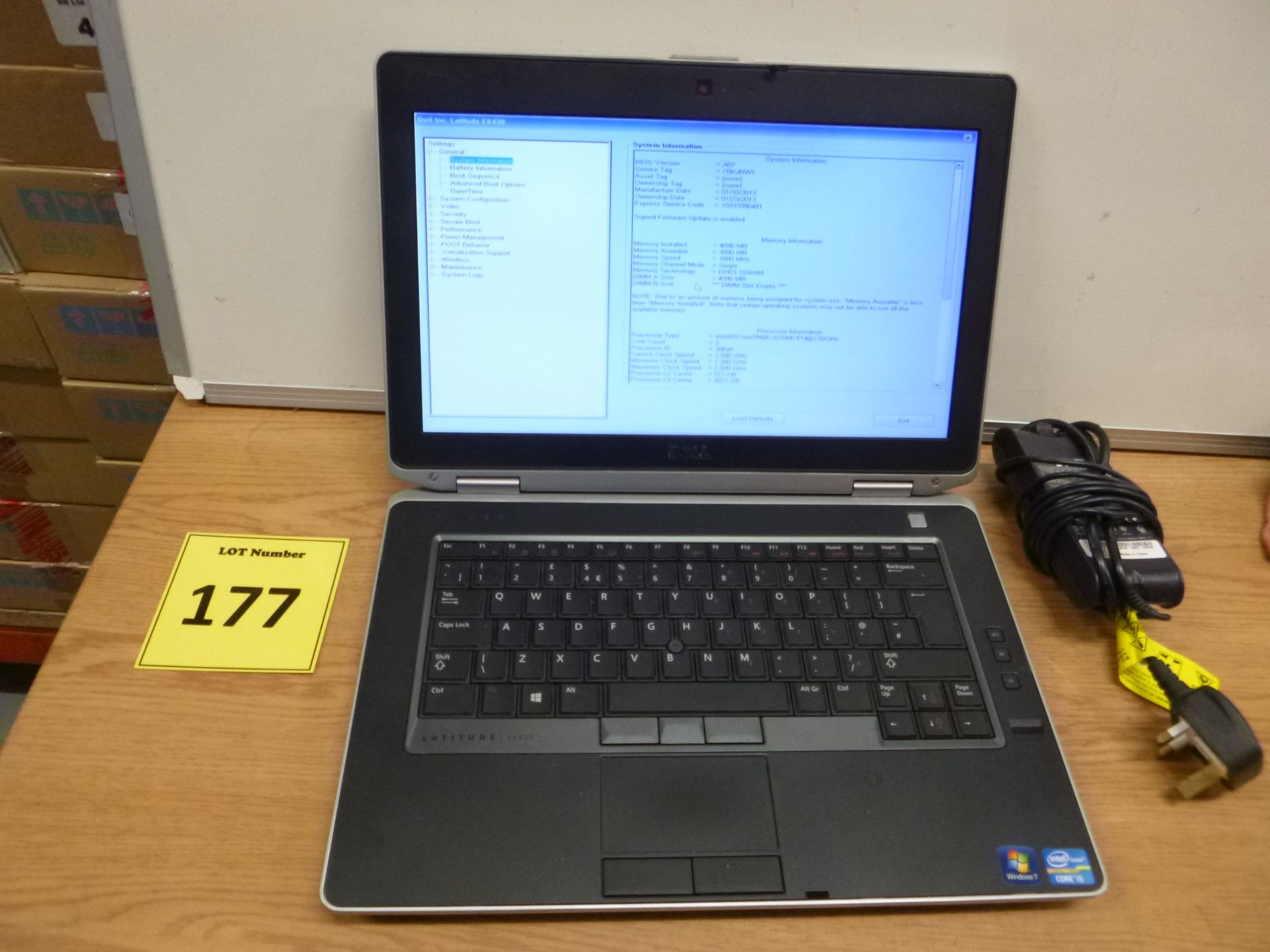 DELL LATITUDE E6430 CORE i5 LAPTOP. 2.5GHZ PROCESSOR, 4GB RAM, 320GB HDD, DVDRW