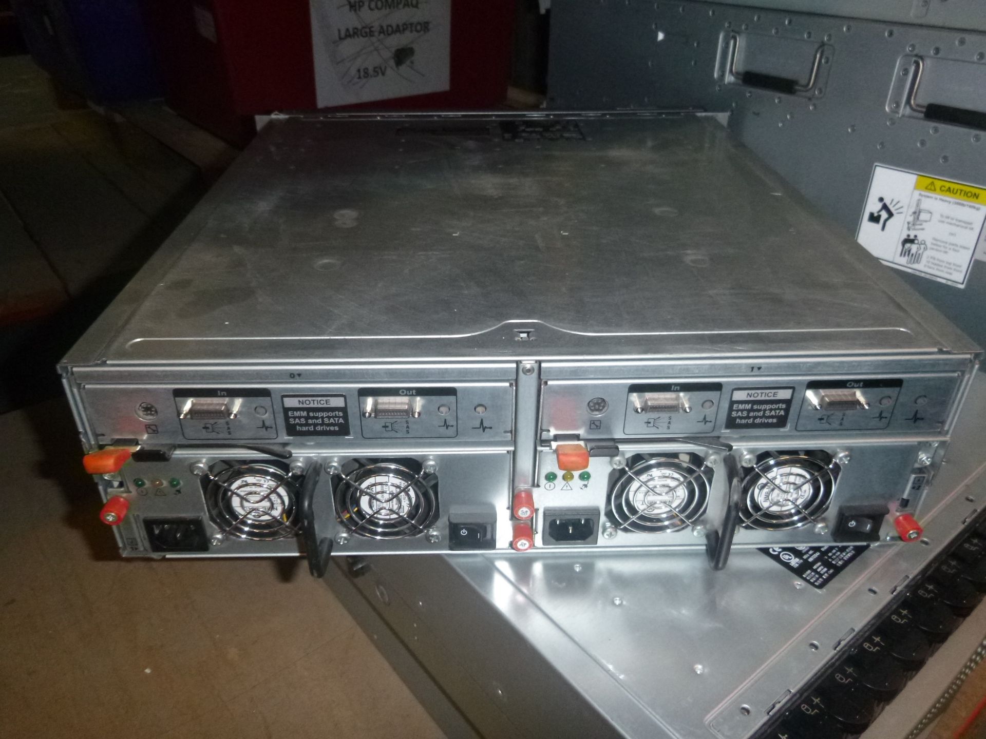 Dell PowerVault MD1000 14 Bay HDD Array with 2 PSU's. 12 X 146GB 3.5" SAS HDD'S & 2 X 300GB 3.5" SAS - Image 2 of 2