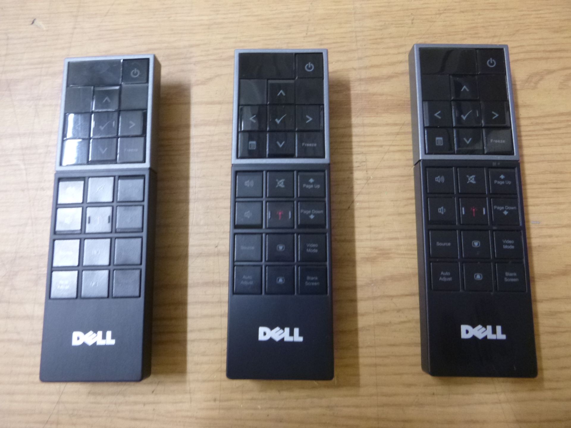 3 X DELL TSHR-IR01 PROJECTOR LASER REMOTE CONTROLS.