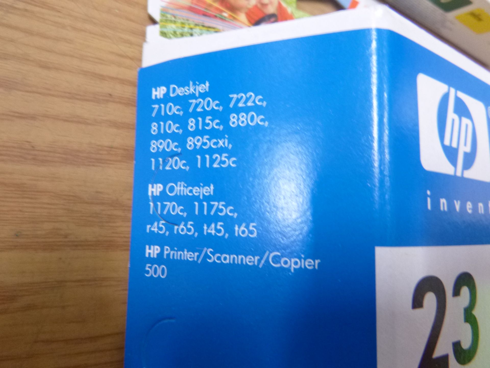 5 X GENUINE ORIGINAL HP 10 & 23 PRINTHEAD BLACK & COLOUR CARTRIDGE INK. - Image 2 of 3