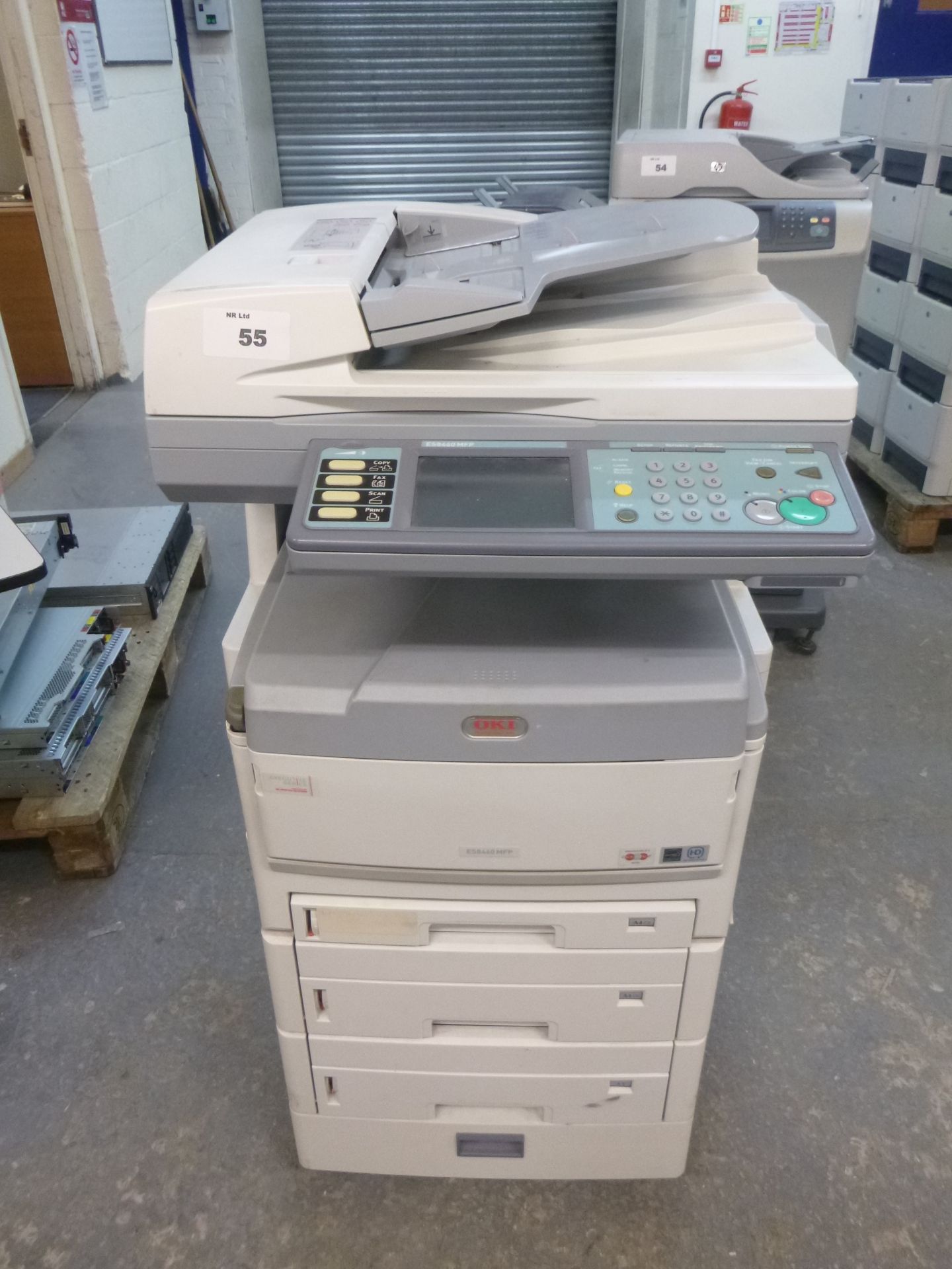 OKI ES8460 MFP COLOUR LASER PRINTER. WITH 3 PAPER TRAYS AND TEST PRINT. WE HAVE FITTED A REPLACEMEN