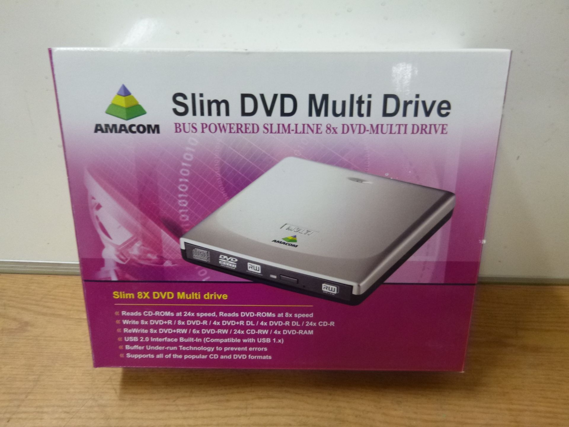 AMACOM SLIM EXTERNAL DVD MULTI DRIVE DVDRW. NEW & BOXED