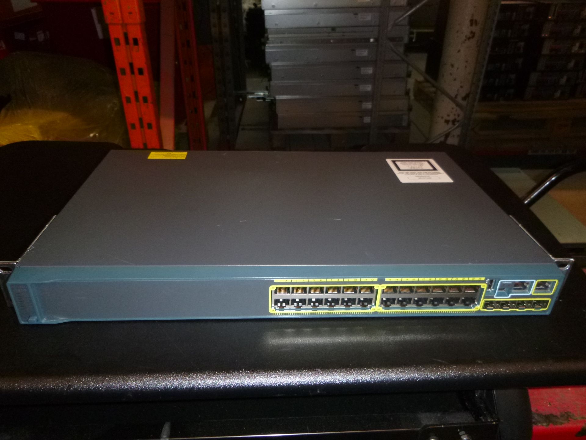 CISCO CATALYST 2960 S SERIES 24 PORT NETWORK SWITCH. MODEL WS-C2960S-24TS-L V05. COMPLETE WITH