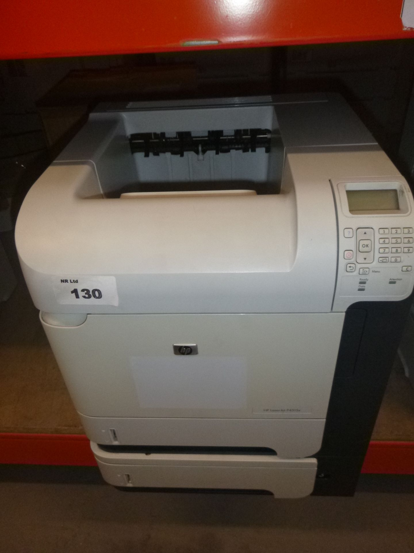 HP LASERJET P4515X NETWORK LASER PRINTER. WITH TEST PRINT & EXTRA PAPER TRAY