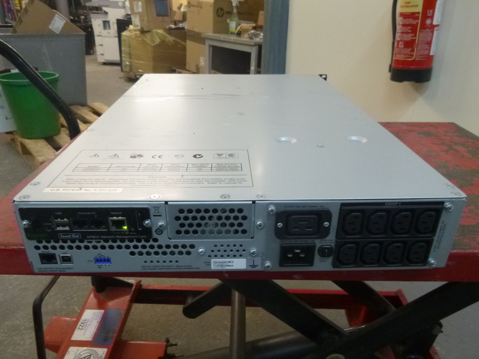 APC RACMOUNT 2U UPS. MODEL SMT3000RMI2U. WITH SMART SLOT AP9631 NETWORK MANAGEMENT CARD - Image 4 of 4