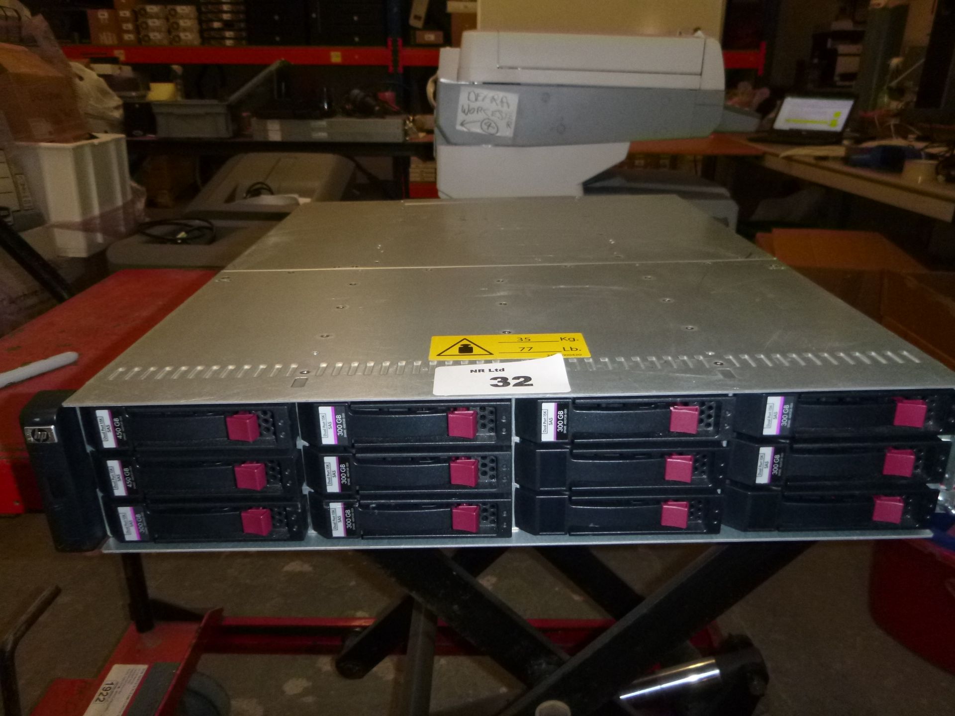 HP STORAGEWORKS MSA2000 HARD DRIVE ARRAY WITHOUT HARD DRIVES. THE HARD DRIVES HAVE ALL BEEN