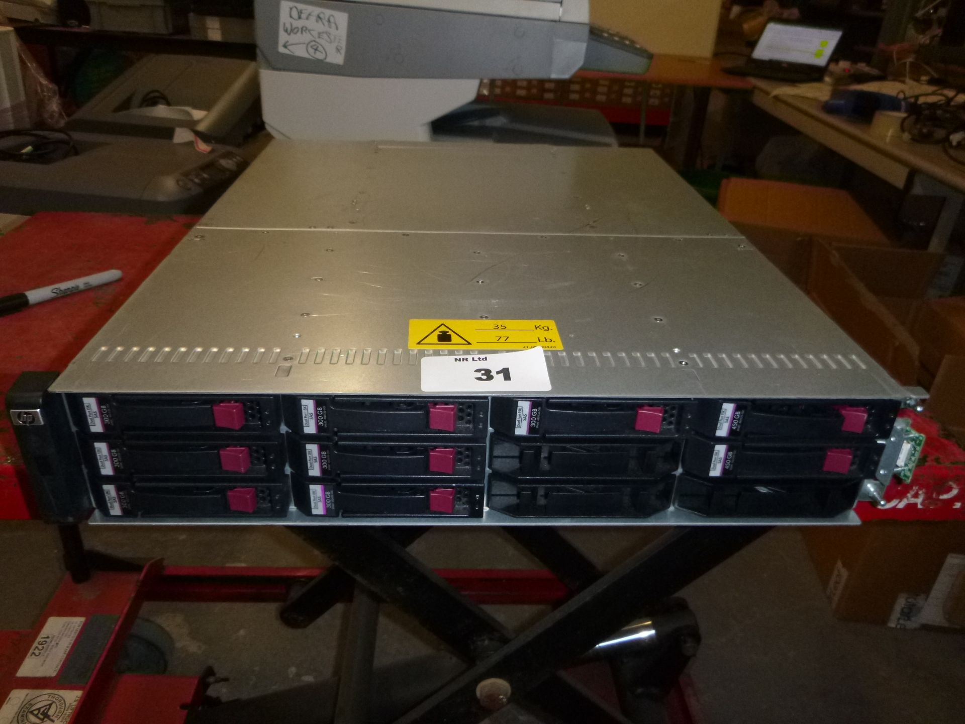 HP STORAGEWORKS MSA2000 HARD DRIVE ARRAY WITHOUT HARD DRIVES. THE HARD DRIVES HAVE ALL BEEN