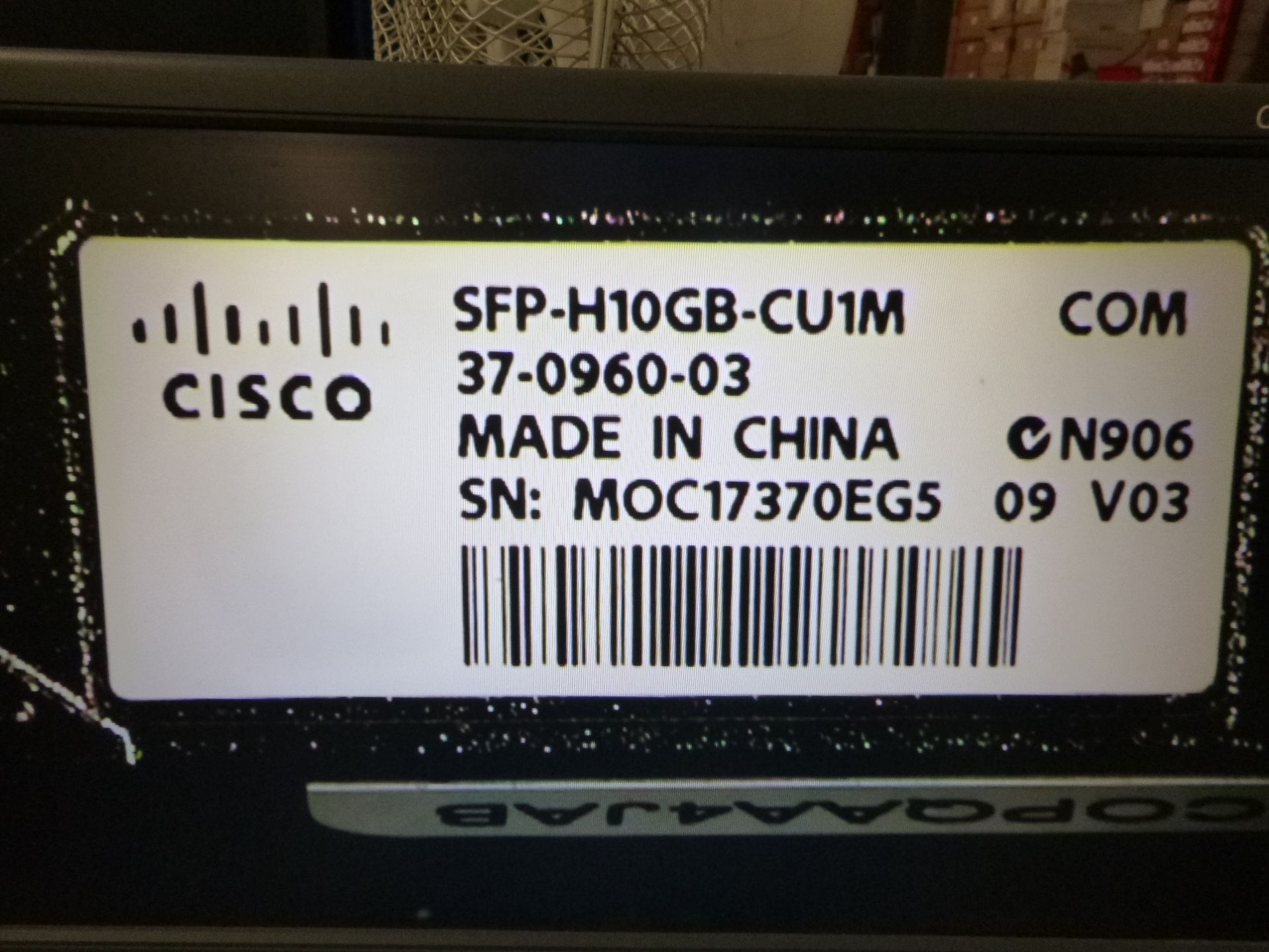5 X Cisco 1M SFP cable SFP-H10GB-CU1M 37-0960-03 v03