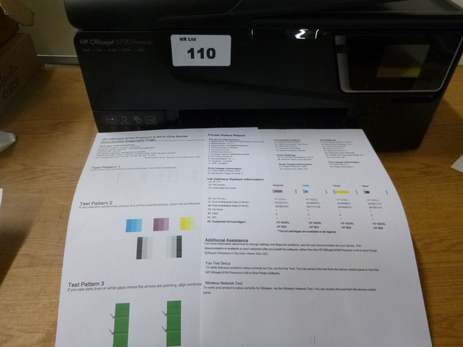 HP OFFICEJET 6700 PREMIUM COLOUR MULTIFUNCTION PRINTER, PRINT/FAX/SCAN/COPY/WEB. WITH PSU AND TEST - Image 2 of 2