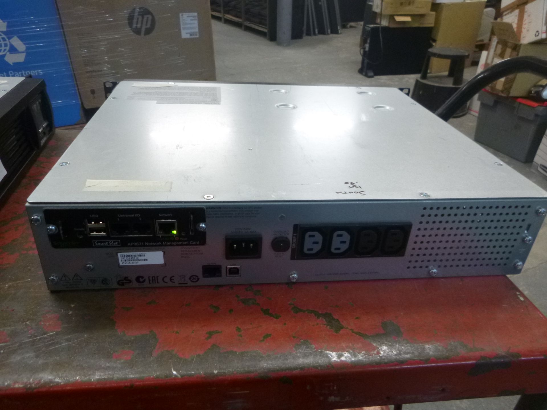 APC RACKMOUNT 2U UPS. MODEL SMT750RMI20 COMPLETE WITH SMART SLOT AP9631 NWTWORK MANAGEMENT CARD. - Image 3 of 4