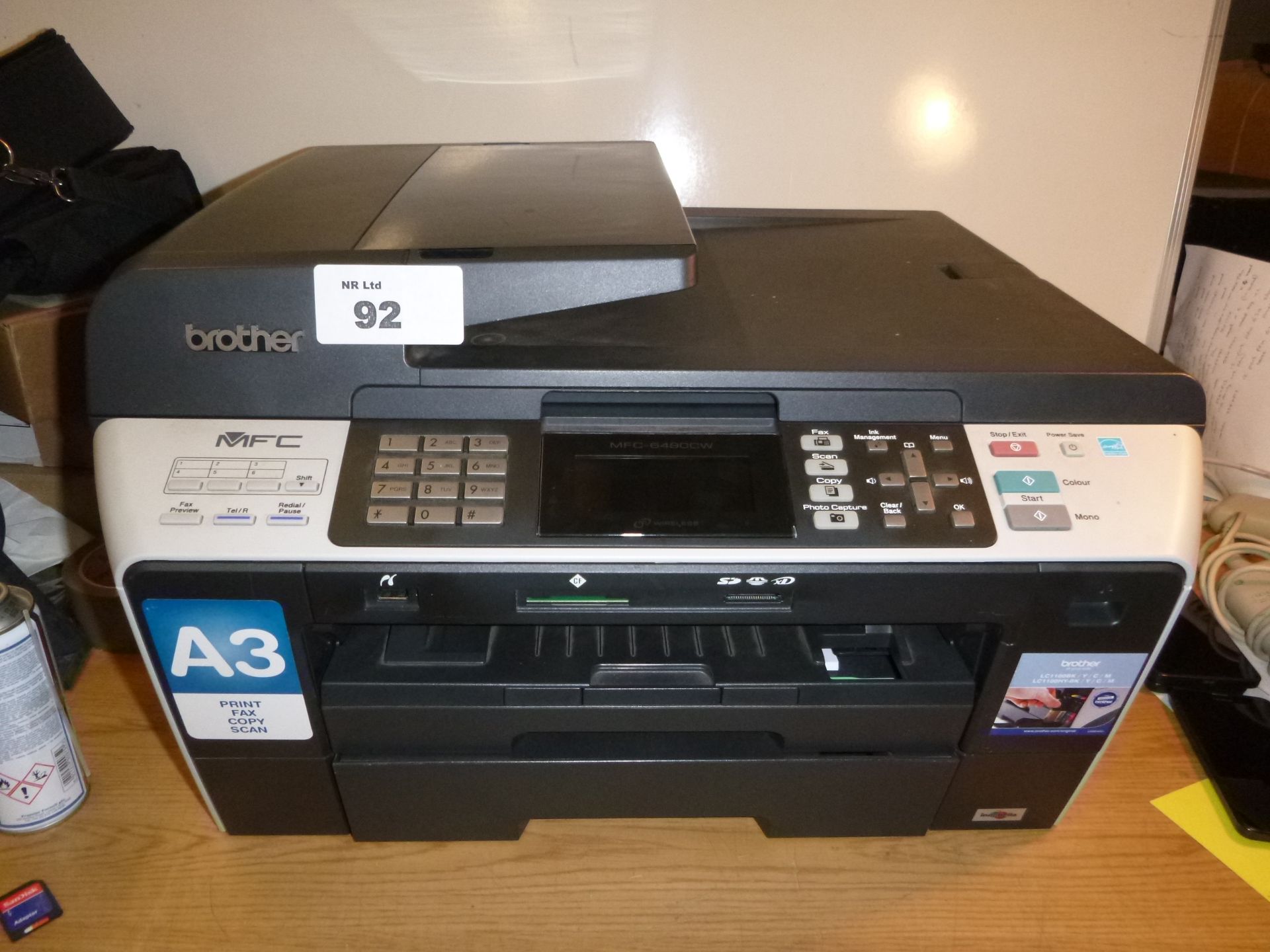 BROTHER MFC-6490CW A3/A4 WIRELESS COLOUR LASER PRINTER/FAX/SCAN/COPY. WITH TEST PRINT