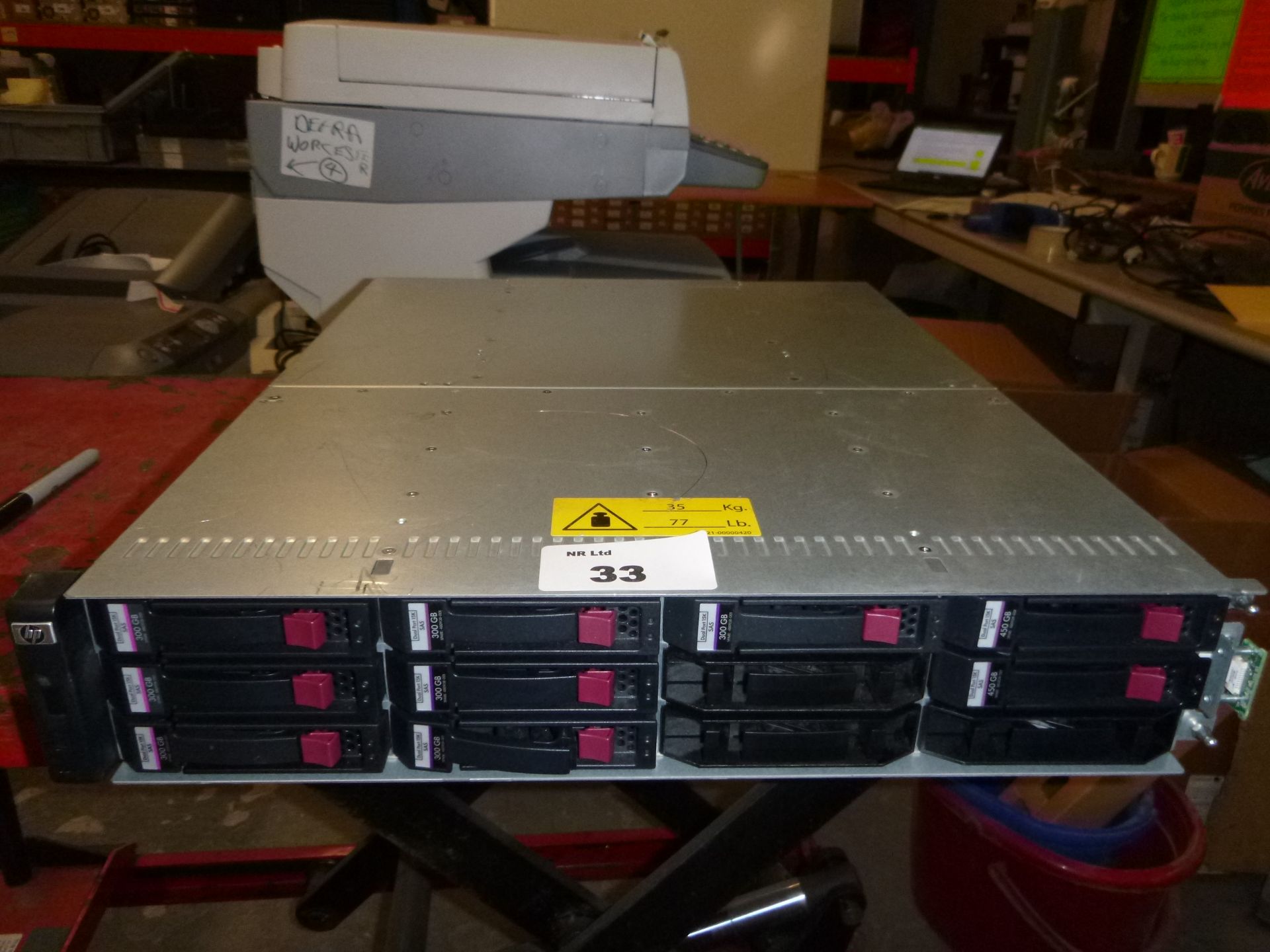 HP STORAGEWORKS MSA2000 HARD DRIVE ARRAY WITHOUT HARD DRIVES. THE HARD DRIVES HAVE ALL BEEN