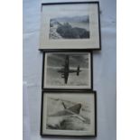 MILITARIA - A collection of 2 black & white framed