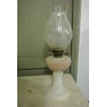 COLLECTABLES - An unusual white 'milk glass' oil l