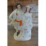 CERAMICS - An antique ceramic Staffordshire flat b