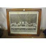 ARTWORK - A large framed engraving of the Last Sup