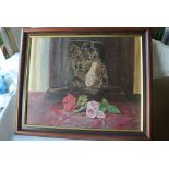 T E SPENCE - An original on on canvas still life p