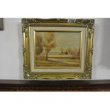 ARTWORK - An antique style framed painting, signed