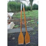 COLLECTABLES - A pair of vintage wooden boat oars,