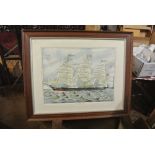 ARTWORK - An antique/ vintage framed print titled