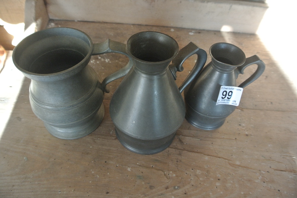 COLLECTABLES - A collection of 3 antique pewter pi