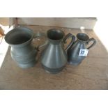 COLLECTABLES - A collection of 3 antique pewter pi