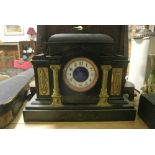 CLOCKS - A stunning large Victorian slate mantle c