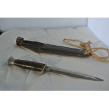 MILITARIA - An unusual double edged dagger/ knife,