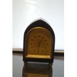 CLOCKS - A small antique mahogany cased alarm cloc