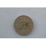 COLLECTABLES - A vintage defaced Irish 1961 Florin