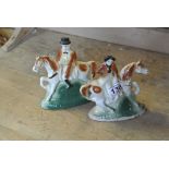 CERAMICS - A pair of small antique Staffordshire p