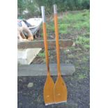 COLLECTABLES - A pair of vintage wooden boat oars,