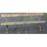 COLLECTABLES - An antique garden bench with cast i