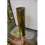 MILITARIA - A large polished brass shell casing, s