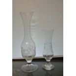 CERAMICS/ GLASS - A collection of 2 etched glass v