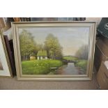 ARTWORK - A large original framed oil painting sho