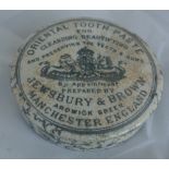 CERAMICS - An antique toothpaste lid, reading 'Ori