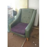 FURNITURE/ HOME - A vintage/ retro green armchair