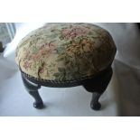 FURNITURE/ HOME - A small tapestry topped footstoo