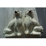 CERAMICS - A pair of Staffordshire spaniels, each