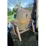 COLLECTABLES - A large wooden butter churn with st