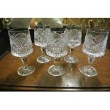 CERAMICS/ GLASS - A set of 5 decorative crystal wi