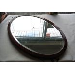 FURNITURE/ HOME - A decorative oval framed bevelle