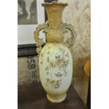 CERAMICS - An antique Art Nouveau hand painted vas