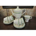 CERAMICS - An antique 14 piece H K Tunstall coffee