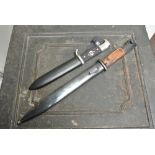 MILITARIA - A reproduction WW2 German bayonet & sh