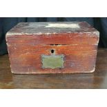 MILITARIA - A simple wooden box containing a sailo