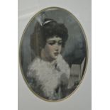 ARTWORK - A framed coloured print of a Lady readin